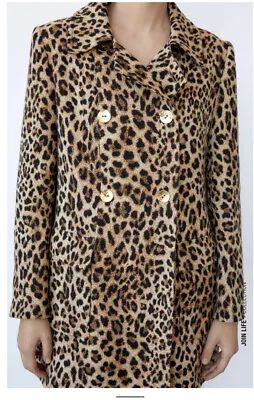 $60.98 • Buy Zara Leopard Animal Print Coat With Buttons Size M