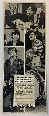 1967 Gretsch Guitars + Drums Ad ~ THE MONKEES • $5.39