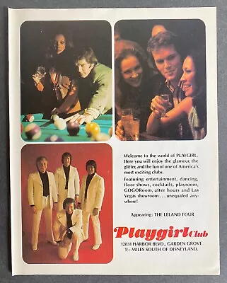 Vintage 1973 PLAYGIRL Magazine Ad PlaygirlClub The Leland Four • $6.99