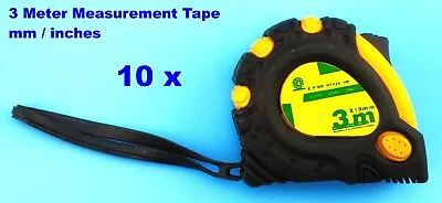 10P Pack Measuring Tape Measure Steel Ruler Lock Rubber Grip Metric & Inch 3m • $25.95