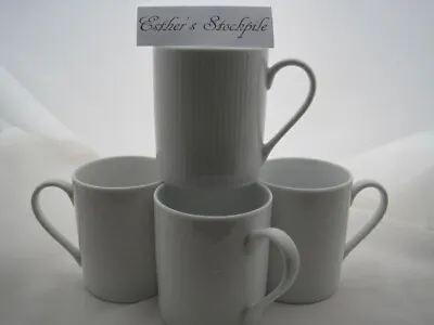 Set 4 Mikasa Cheers White Coffee Tea Mugs Porcelain 12 Oz • $43.11
