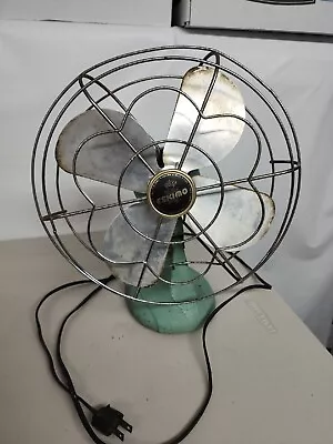 Vintage Bersted Mfg. Eskimo Model 1005R- 4 Blade Cast Iron Base Fan Read Descrip • $30