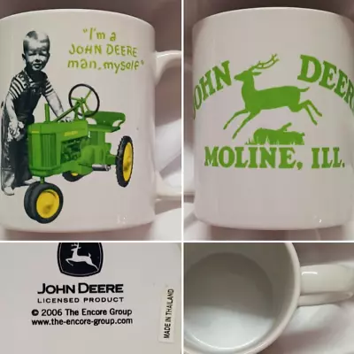 Funny John Deere Man Coffee Mug Cup 1930s Moline Ill Logo Mechanic Kid Overalls • $19.79