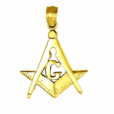 14k Yellow Gold Masonic Symbol Pendant Made In USA • $153.99
