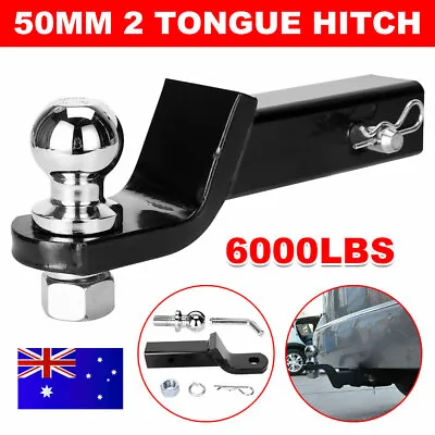 $32.45 • Buy 50MM Towbar Tongue Ball Mount Hitch Drop Tow Bar For 4WD Trailer Caravan Boat