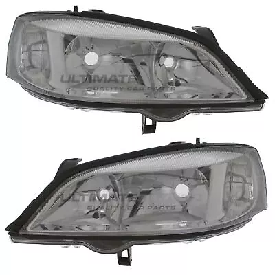 Headlights Vauxhall Astra G Mk4 1998-2004 Sxi Chrome Headlamps Pair Left & Right • $118.06