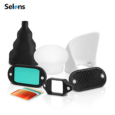 Selens Magnetic Flash Diffuser Sphere Bounce Speedlite Honeycomb Grid Gel Filter • $14.99