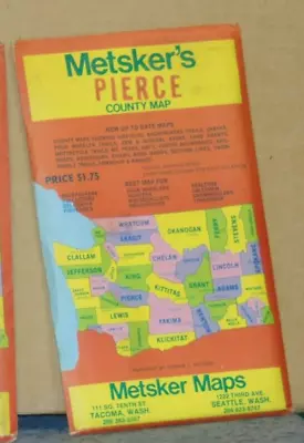 Mid 1960's Metsker Map Of Pierce County Washington • $7.99