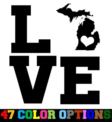 Vinyl Decal Truck Car Sticker Laptop - Home State Map Outline Love Michigan • $4