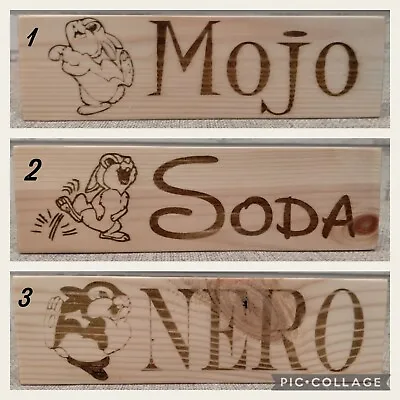 Personalised Rabbit Bunny Name Sign Hutch Cage Plaque ~ 6 Designs • £5