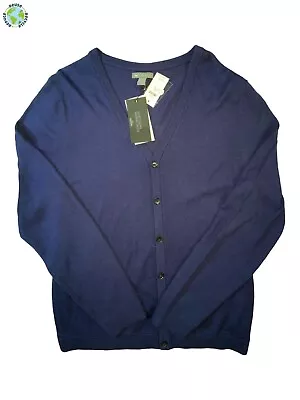 Gap Cardigan S Navy 100% Extra Fine Merino Wool NEW • £29.77