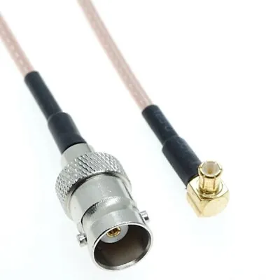 MCX Male 90 Degrees To BNC Female In-line RG316 15cm Pigtail Cable • £4.95