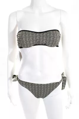 Malizia By La Perla Womens Geometric Print Two Piece Bikini Black White Size 8 • $2.99