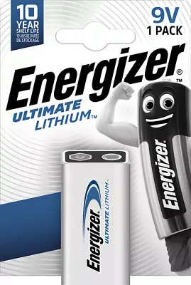 ENERGIZER® 9V ULTIMATE LITHIUM PP3 6LR61 LR22 Battery Fire / Smoke Alarm Genuine • £9.87