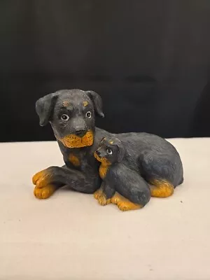 Vintage Homco Rottweiler Mother Dog & Puppy Ceramic Figurine Realistic • $7.99