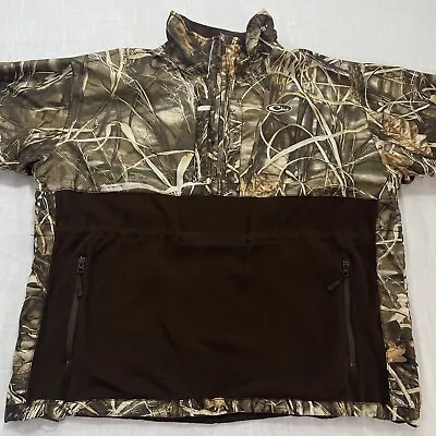 Drake Waterfowl Jacket Fleece Camo Hunting 1/4 Zip Men Advantage Max 4 HD 2XL • $39.90