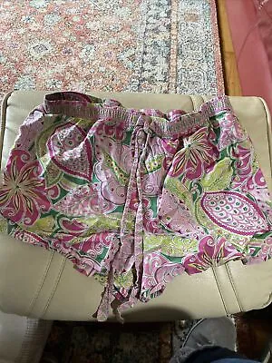 Vera Bradley Womens Paisley 100% Cotton Shorts Size M Colorful Elastic Waist • $12