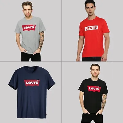 Levi's T-Shirt Mens Batwing Logo Cotton Crewneck Short Sleeve Tshirt Tee Top • £17.45