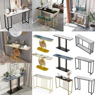 $269.92 • Buy Heavy Duty Marble Entryway Table Narrow Bar Table Console Table Open Storage Rac