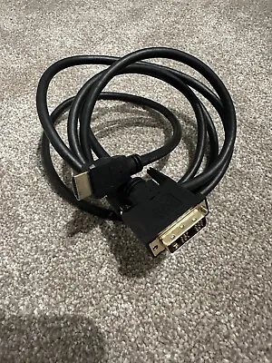 2m DVI To HDMI Cable PC To Monitor DVI-D PC Laptop To TV Adapter Converter Lead • £0.99