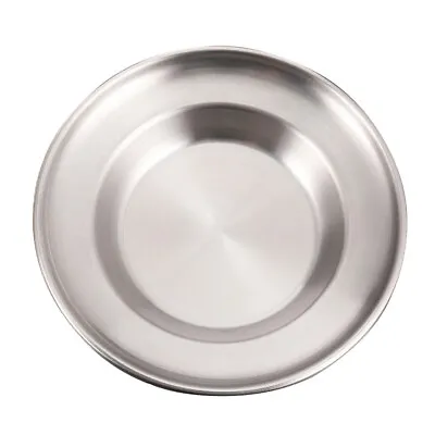 Stainless Steel Plate Cake Metal Plates For Eating Appetizer Ceramic • £10.85
