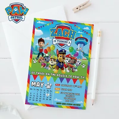 10 Personalised PAW Patrol Birthday Party Invite Invitations FREE Envelopes • £8.31