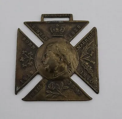 1887 Queen Victoria 50th Anniversary Coronation Brass Medal 37mm Reg No 52773 • $18.65