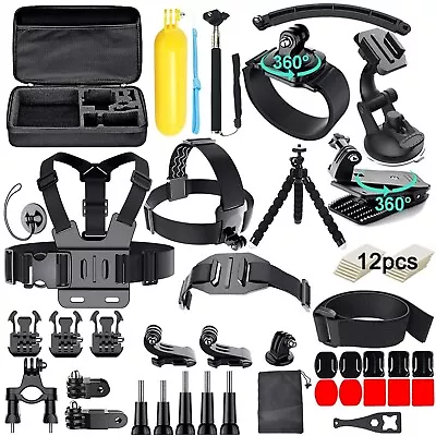 50 In 1 Action Camera Accessories Kit For GoPro Hero 10 9 8 7 6/Xiaomi/DJI/AKASO • $26.99