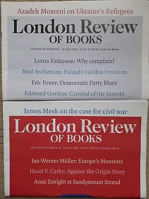 London Review Of Books - May 2022 Issues (12 May And 26 May Issues) • £5