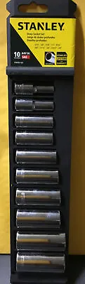 Stanley 10 Piece Deep Socket Set 3/8 Drive SAE Brand New • $25.99