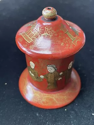 £50 • Buy  Victorian Papier Mache Chinoiserie Lacquer Go To Bed Match Safe