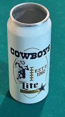 Miller Lite 16 Oz Dallas Cowboys Metal Tumbler Cup Est D 1960 HTF • $8