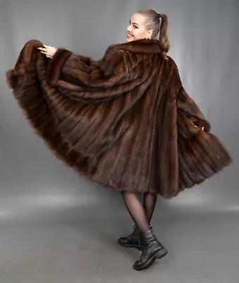 2913 Gorgeous Real Russian Barguzin Sable Fur Coat Swinger Beautiful Size 4xl • £4987.61