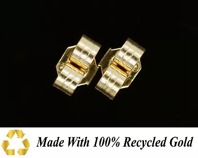 MEDIUM 4.7mm 375 9ct Yellow Gold Earring Backs Scrolls Butterfly 100% Recycled • £12.25