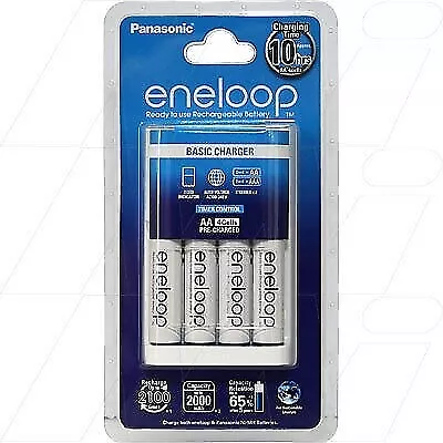Panasonic Eneloop Charger With 4 X AA NiMH Batteries • $44.95