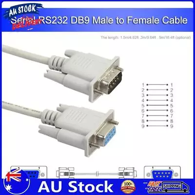 AU Serial RS232 9-Pin Male To Female DB9 9-Pin Converter Extension Cable(1.5m) • $7.99