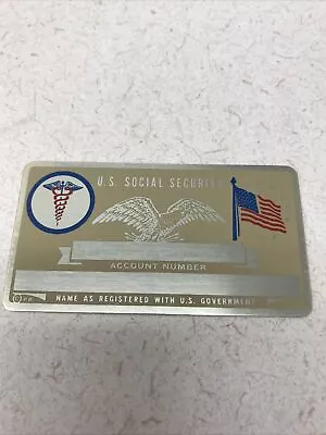 New Vintage SSN Social Security Card Metal USA Medical Symbol Dr. Nurse • $5.91