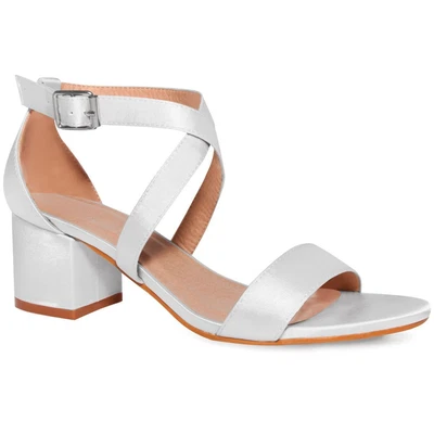 Ladies Mid High Heels Strappy Bridal Wedding Party Evening Sandals Comfy Shoes • £18.99