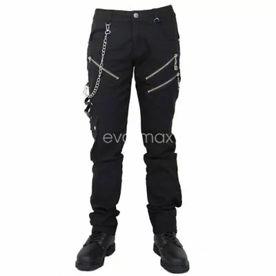 Devil Fashion Men Trousers Casual Gothic Black Steampunk Visual Kei Rock Pants • $78.91