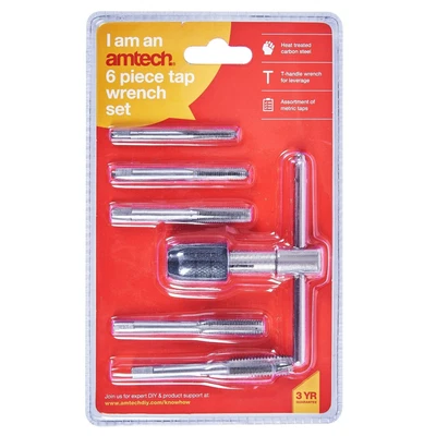 £8.78 • Buy Amtech 6pc Tap Wrench & Chuck Set Tool Steel T-Handle Metric M5 M6 M7 M8 M10