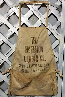 Vintage Carpenter's Nail Apron  The Hamilton Lumber Company  Advertising • $32