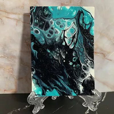 ACEO Shimmer Abstract Acrylic Art OOAK Painting On Watercolor Paper DSMitchell • $10