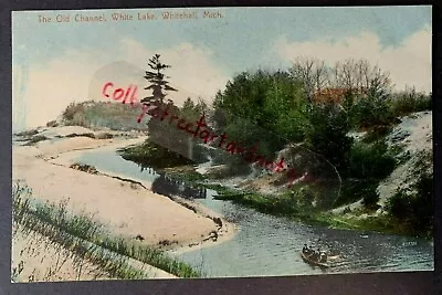 OLD CHANNEL White Lake Whitehall Montague Michigan Postcard Photo Circa 1907 • $5