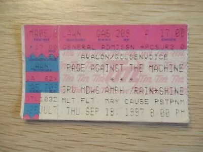 Vintage 1997 Rage Against The Machine Ticket Stub • $10