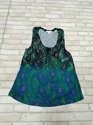 Matthew Williamson For H&M Women's T-shirt Green Peacock Size M  • $25