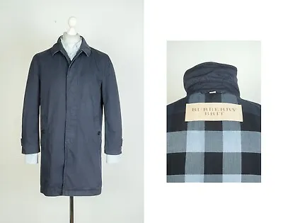 Mens Burberry Brit Navy Trench Coat Genuine Size M • $166