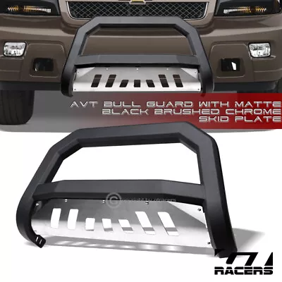 For 2002-2009 Trailblazer/Envoy Matte Blk AVT Edge Bull Bar Bumper Guard W/Skid • $157