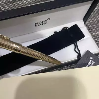 New Authentic Montblanc 2866 Meisterstuck Rollerball Gold Star Metal Pen 163P • $95