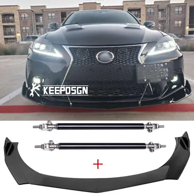 For Lexus IS250 IS350 IS300 Carbon Fiber Front Bumper Lip Splitter + Strut Rods • $106.82