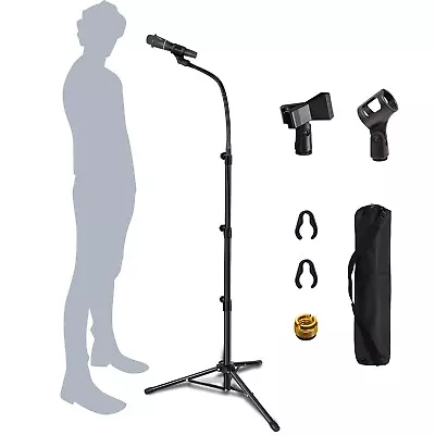 Mic Stand Boom Microphone Stands Tripod Gooseneck Mic Arm Stand Height Adjust... • $25.37